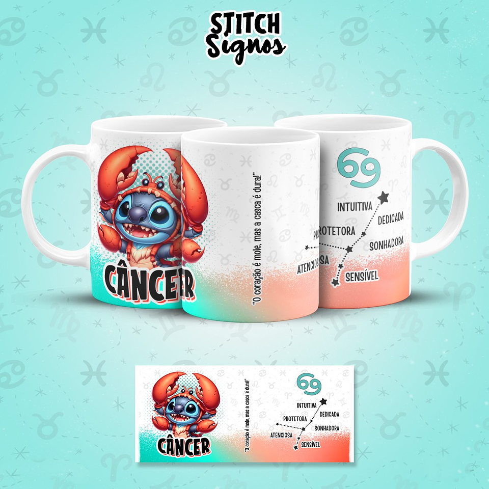 12 Artes para Caneca Stitch Signos Arquivo em Jpg  4