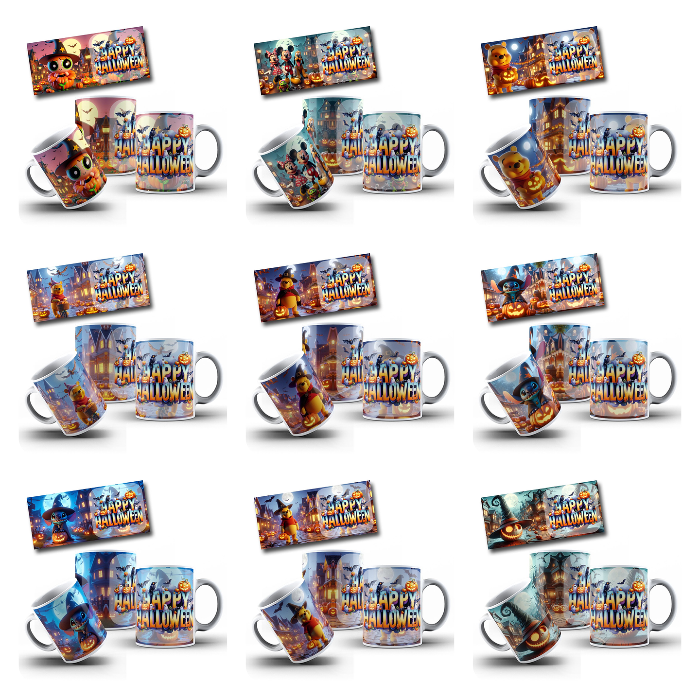 13 Artes para Caneca Halloween Arquivo em Jpg 1