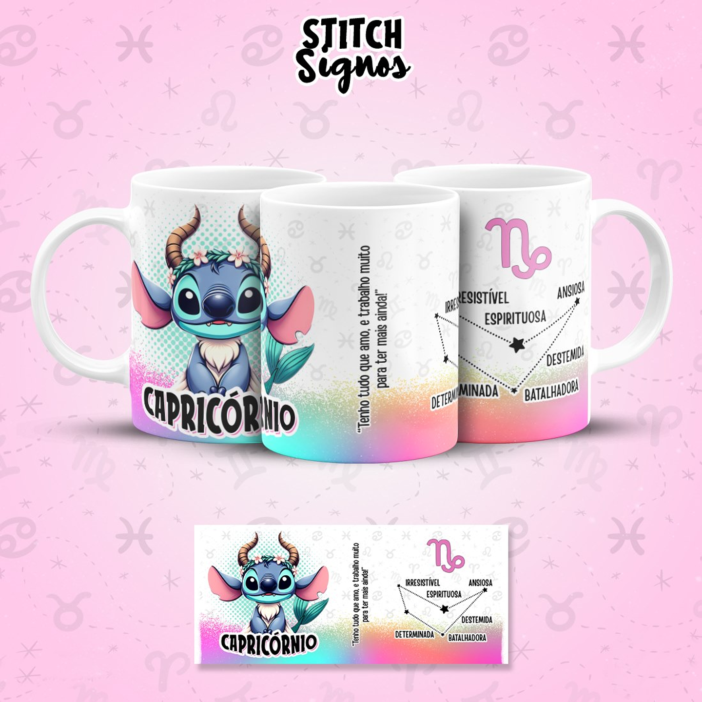 12 Artes para Caneca Stitch Signos Arquivo em Jpg  5