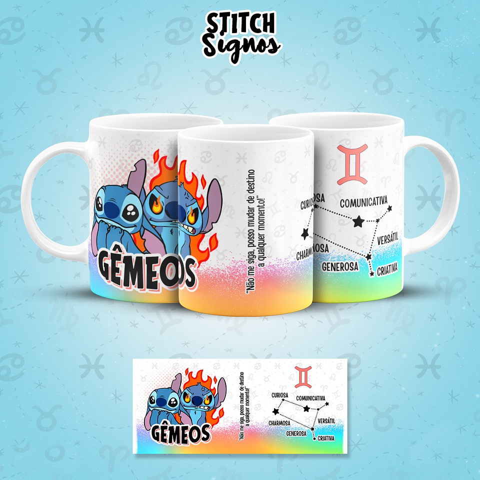 12 Artes para Caneca Stitch Signos Arquivo em Jpg  7