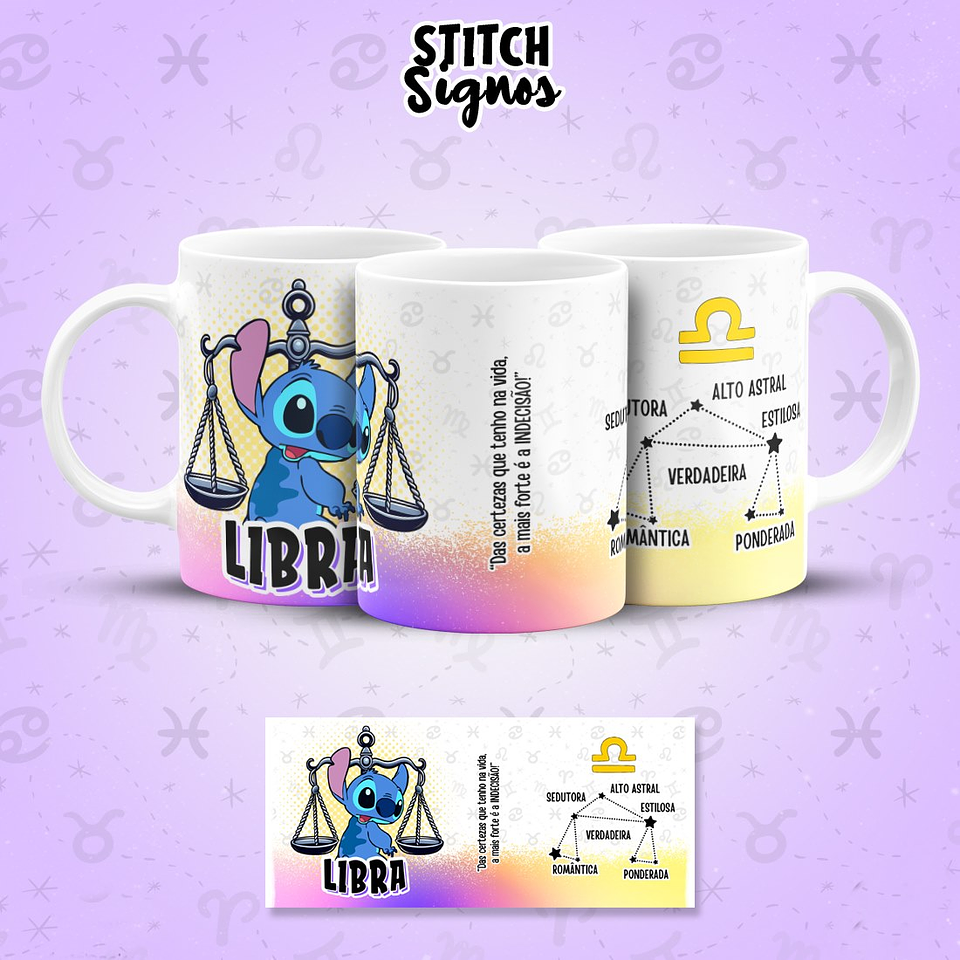 12 Artes para Caneca Stitch Signos Arquivo em Jpg  9