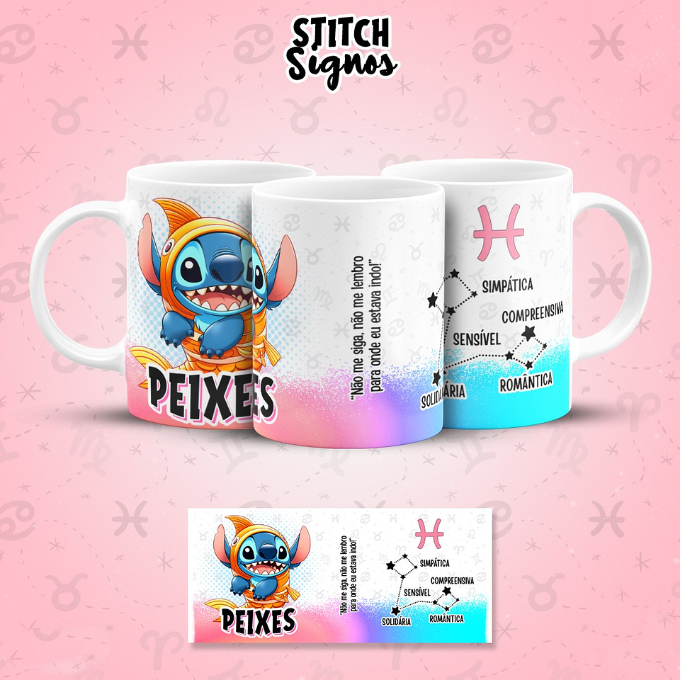 12 Artes para Caneca Stitch Signos Arquivo em Jpg  10