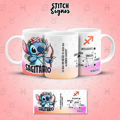 12 Artes para Caneca Stitch Signos Arquivo em Jpg 