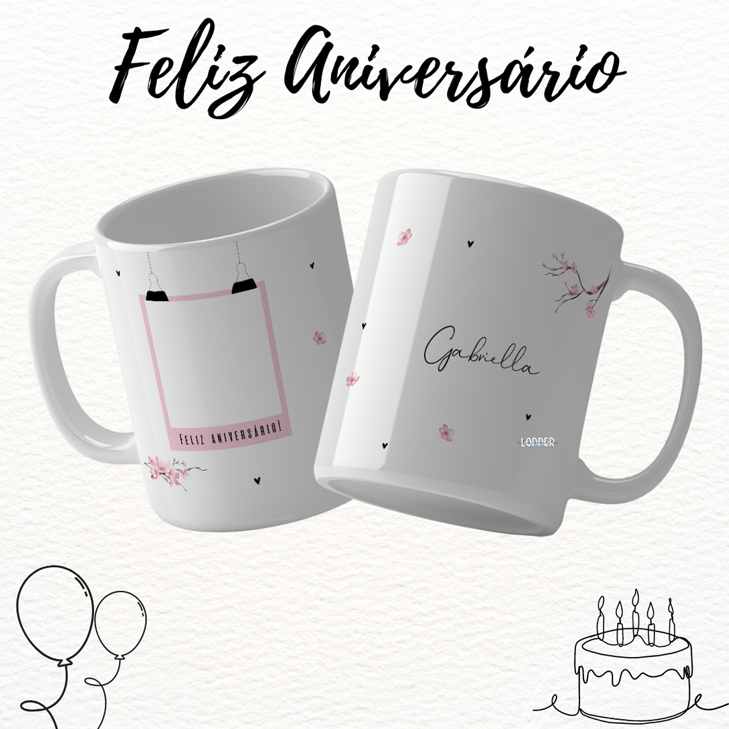 16 Artes para Caneca Feliz Aniversário Arquivo Editável 3