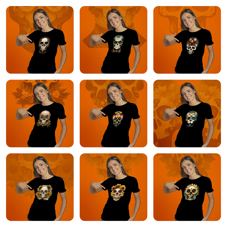 20 Artes para Camisa Caveira  Mexicana Arquivo em Png 1