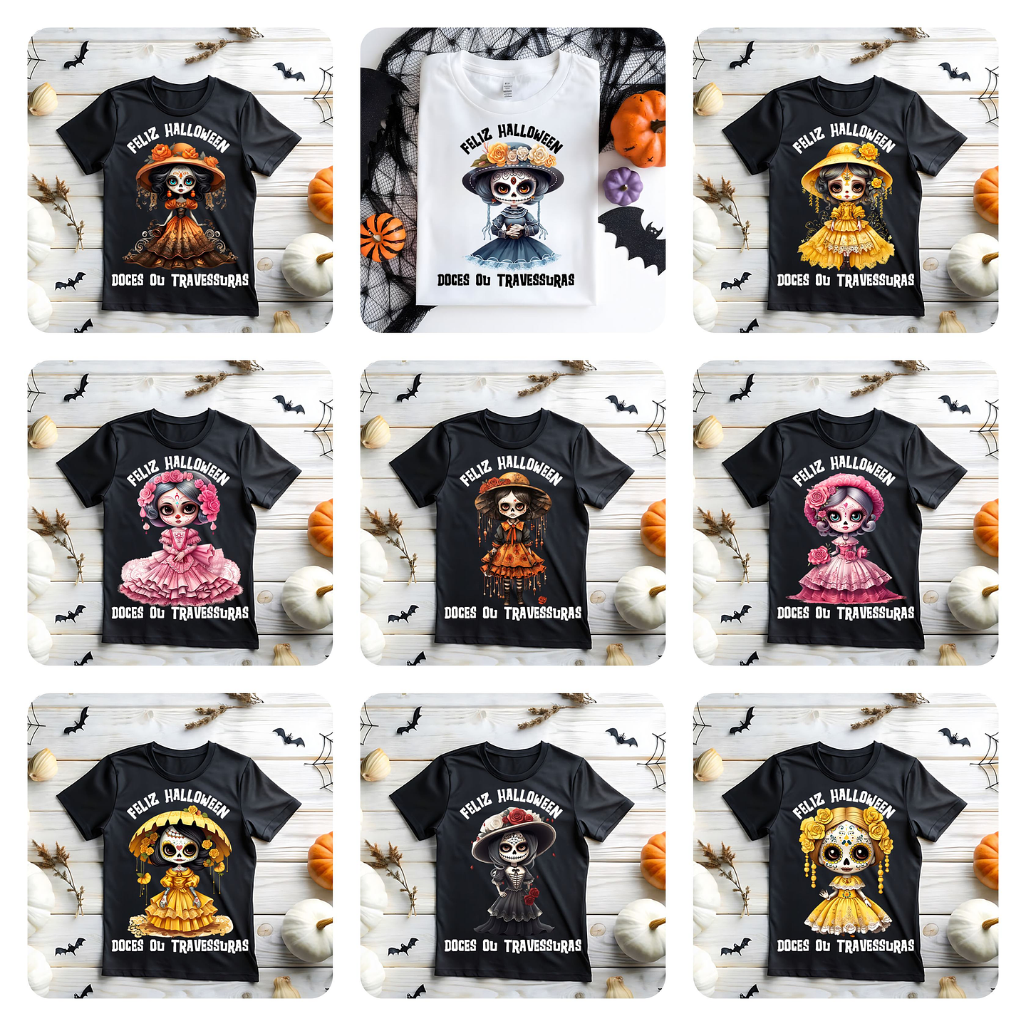 21 Artes para Camisa Caveira Mexicana Halloween Arquivo em Png 1