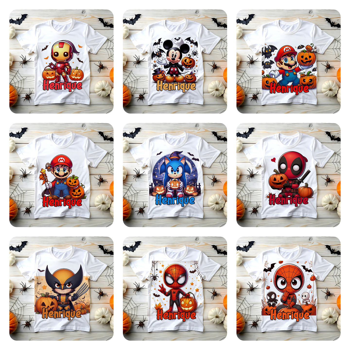 22 Artes para Camisa Personagens Infantil Halloween Arquivo em Png  1