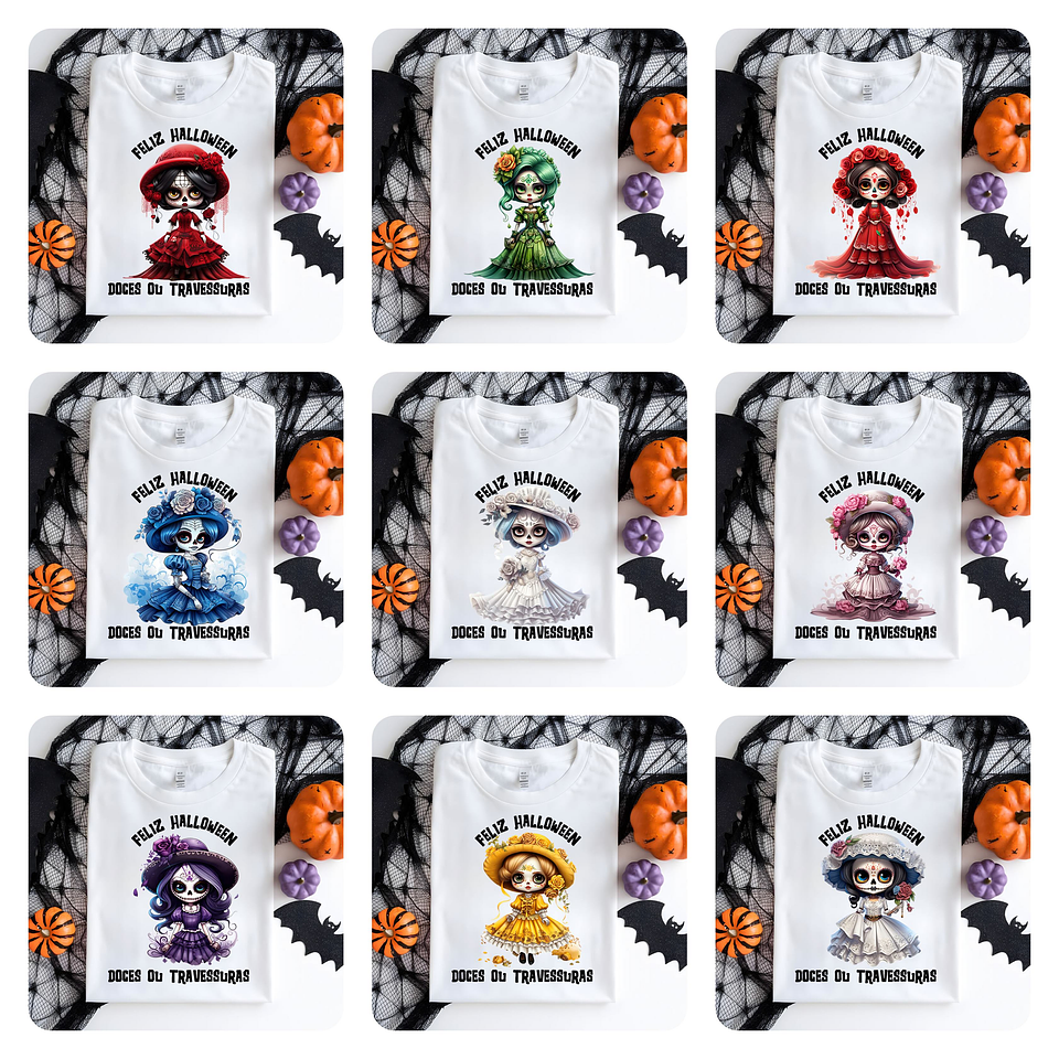 21 Artes para Camisa Caveira Mexicana Halloween Arquivo em Png 2