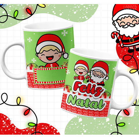 15 Artes para Caneca Natal Infantil Arquivo Editável