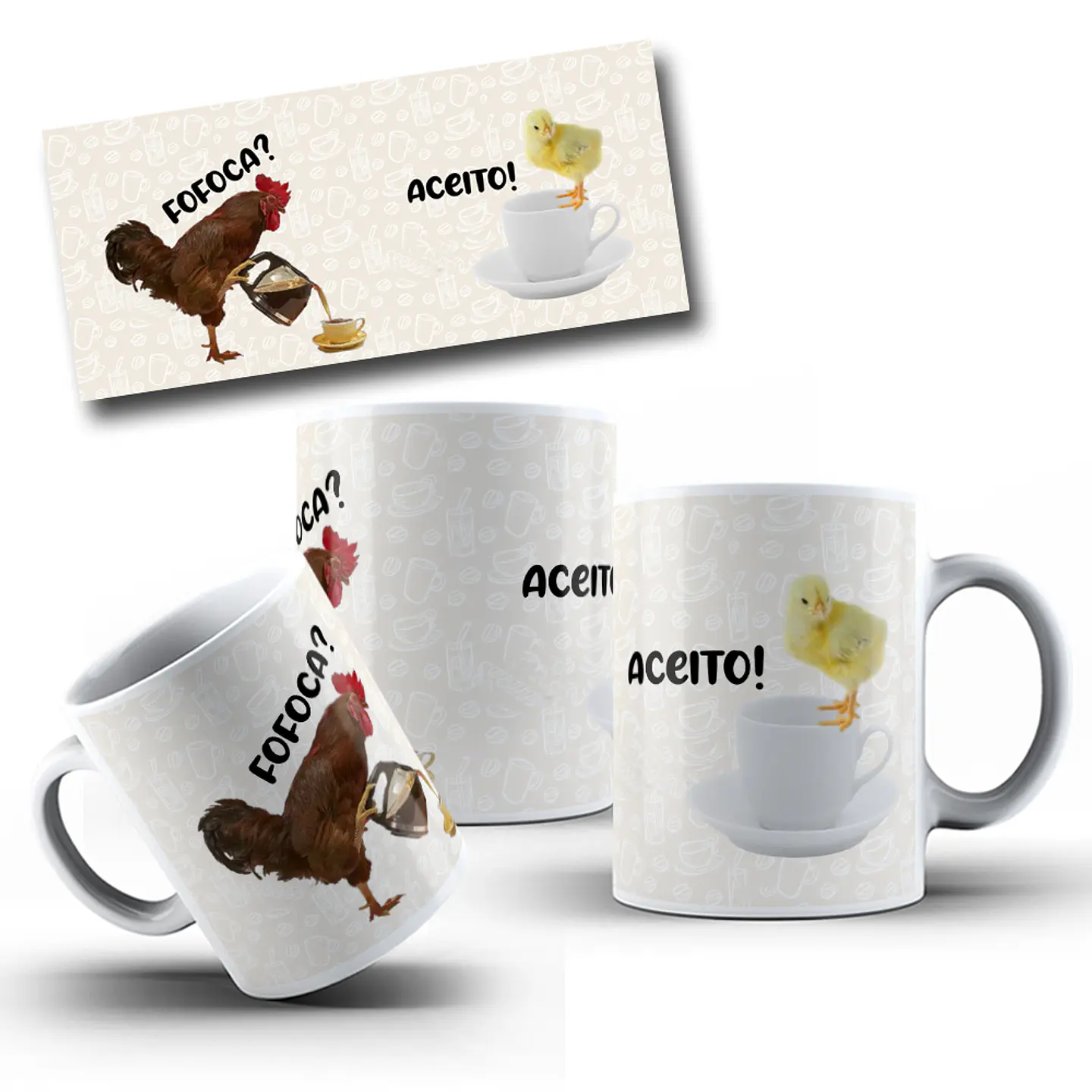 Arte para Caneca Meme Fofoca? Aceito! Arquivo em Jpg  1