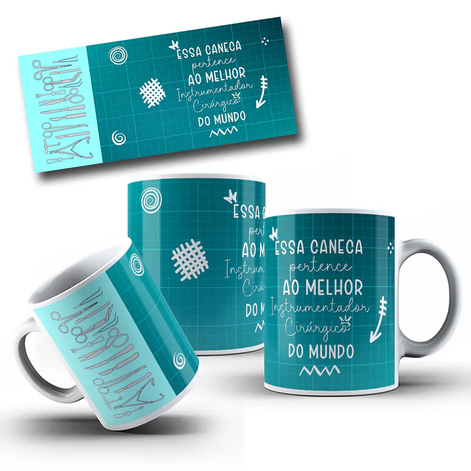 Arte para Caneca Profissão Instrumentador Cirurgico Arquivo em Jpg  2