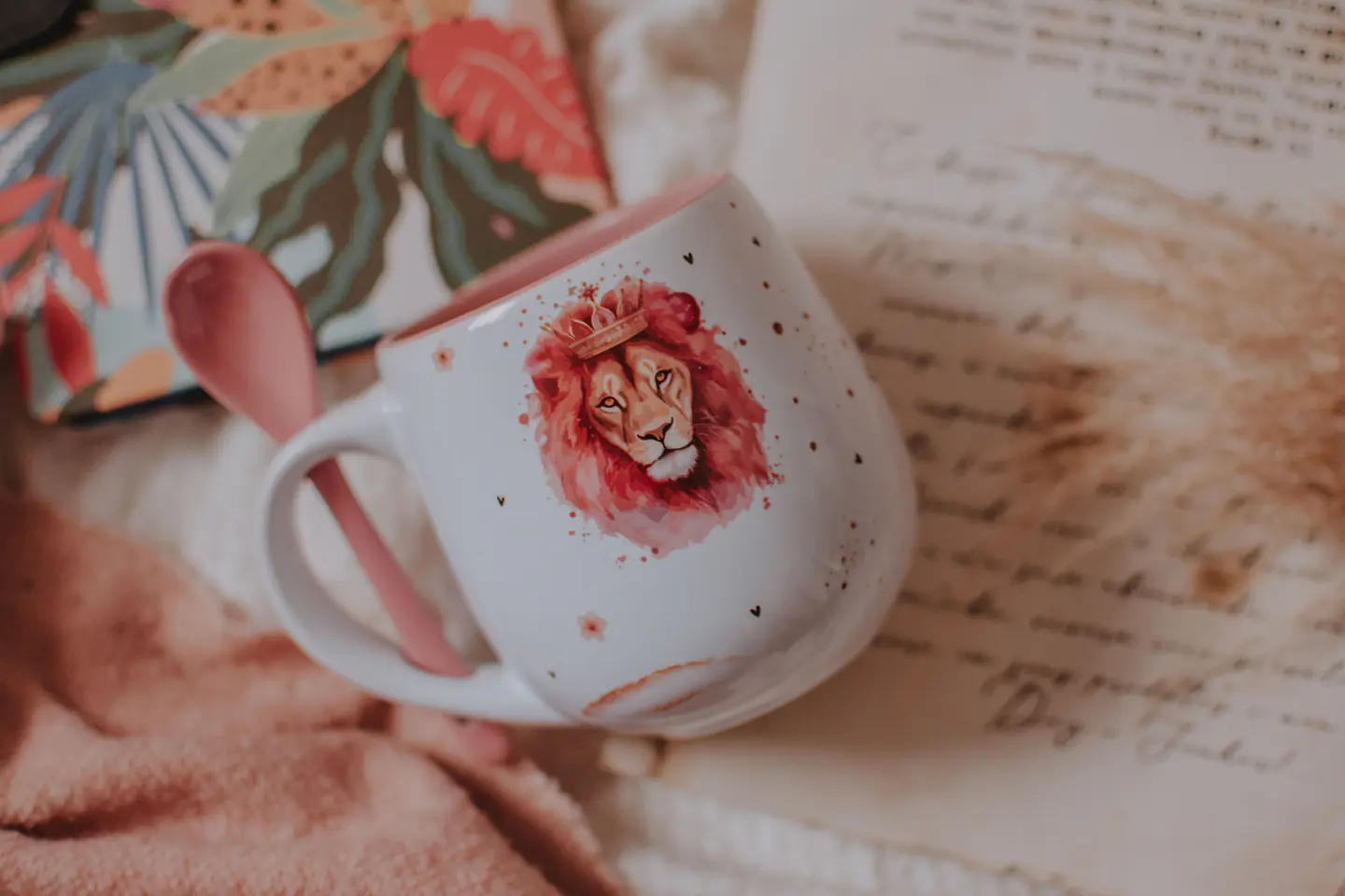 Arte para Caneca Leão de Judá Pink Seja Forte e Corajosa Arquivo em Jpg   4
