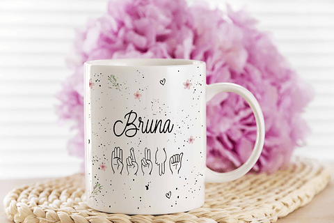 Arte Caneca Nome Libras Arquivo em Jpg 