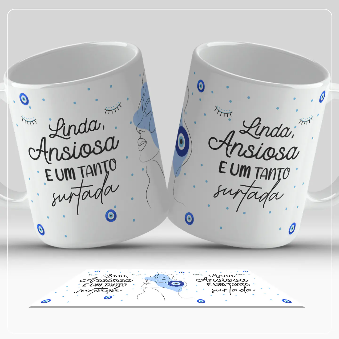 Arte para Caneca Linda ansiosa e um tanto surtada Arquivo em Jpg   1