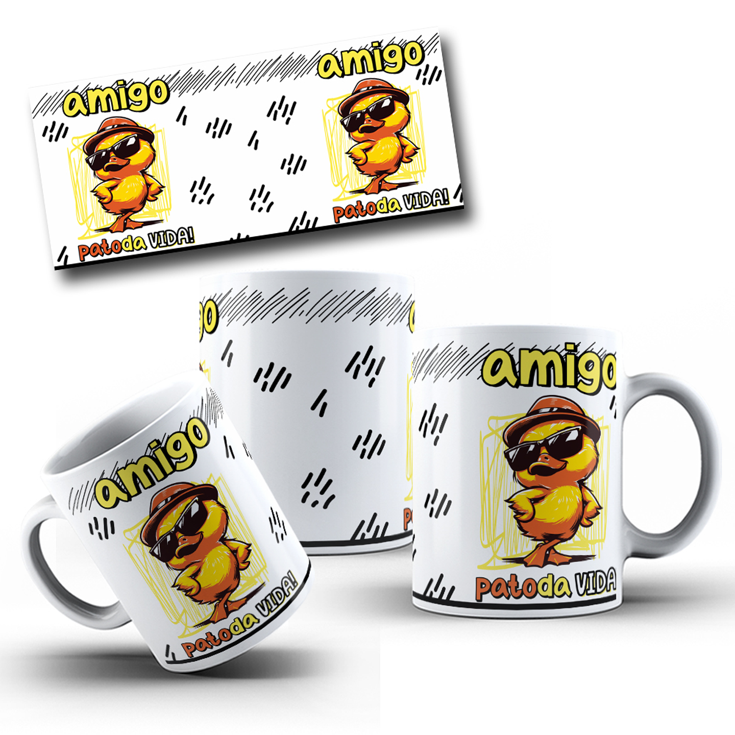 5 Artes para Caneca Pato Arquivo Editável  2