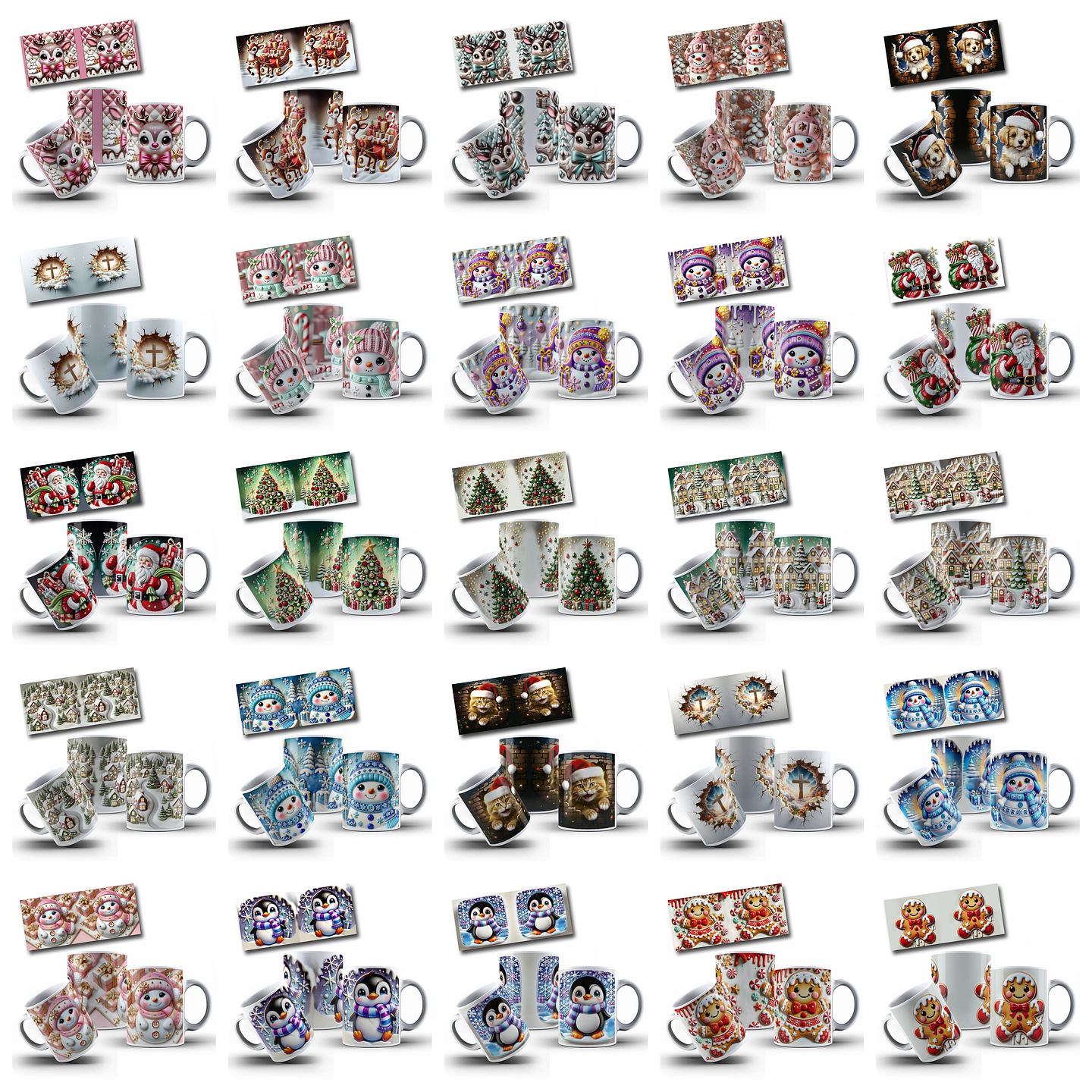 198 Artes para Caneca Natal 3d Arquivo em Jpg 3