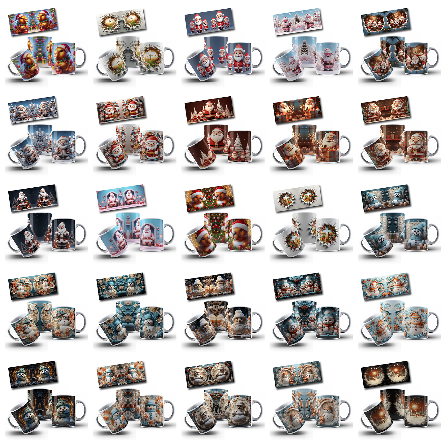 198 Artes para Caneca Natal 3d Arquivo em Jpg 4