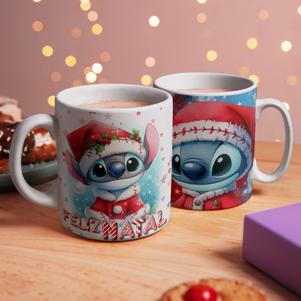 5 Artes Caneca Stitch Natal Arquivo Editável  4