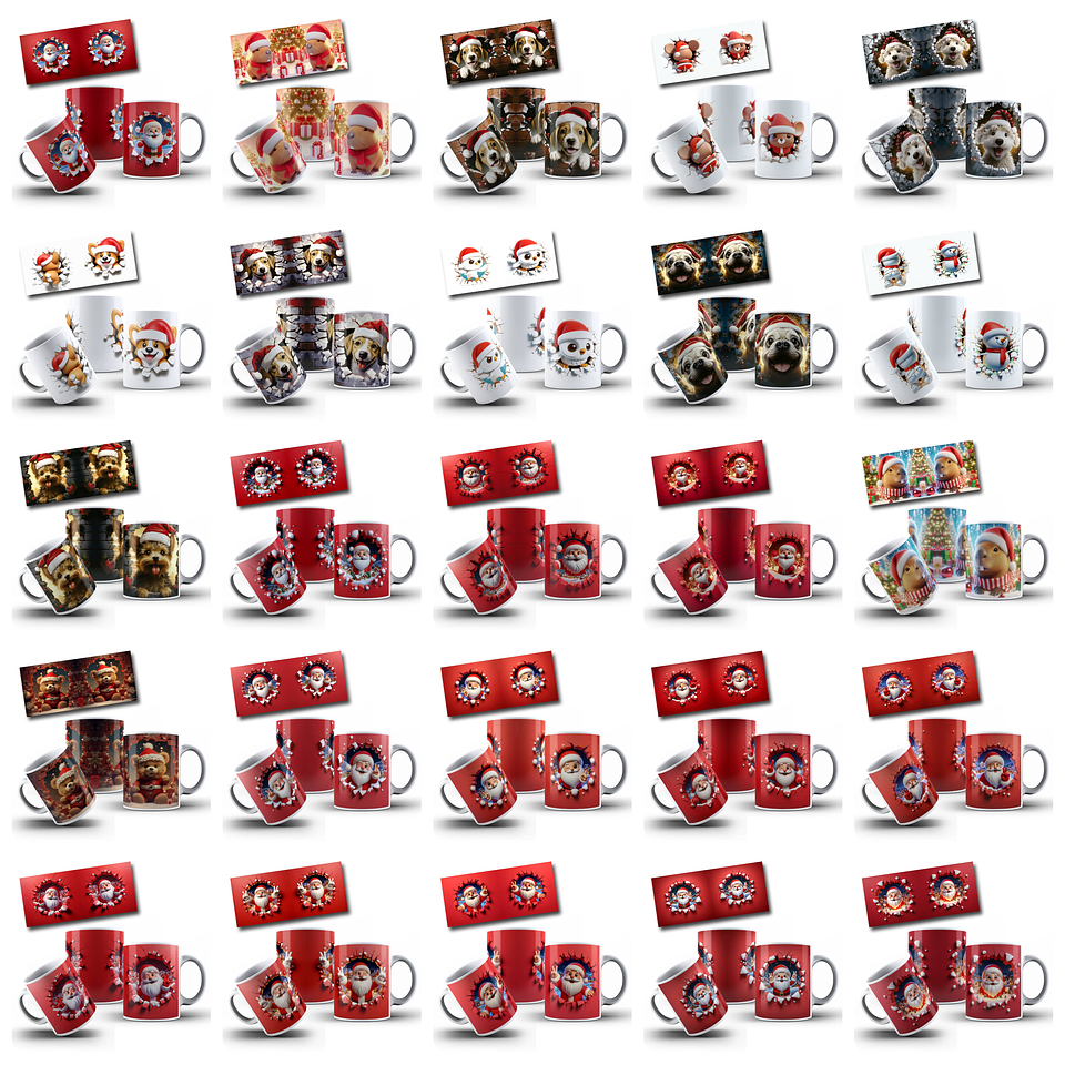 198 Artes para Caneca Natal 3d Arquivo em Jpg 5