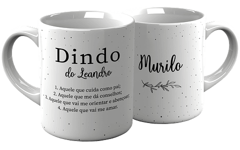 4 Artes para Caneca Promovido a Dindo e Dinda Padrinhos Arquivo em Jpg 