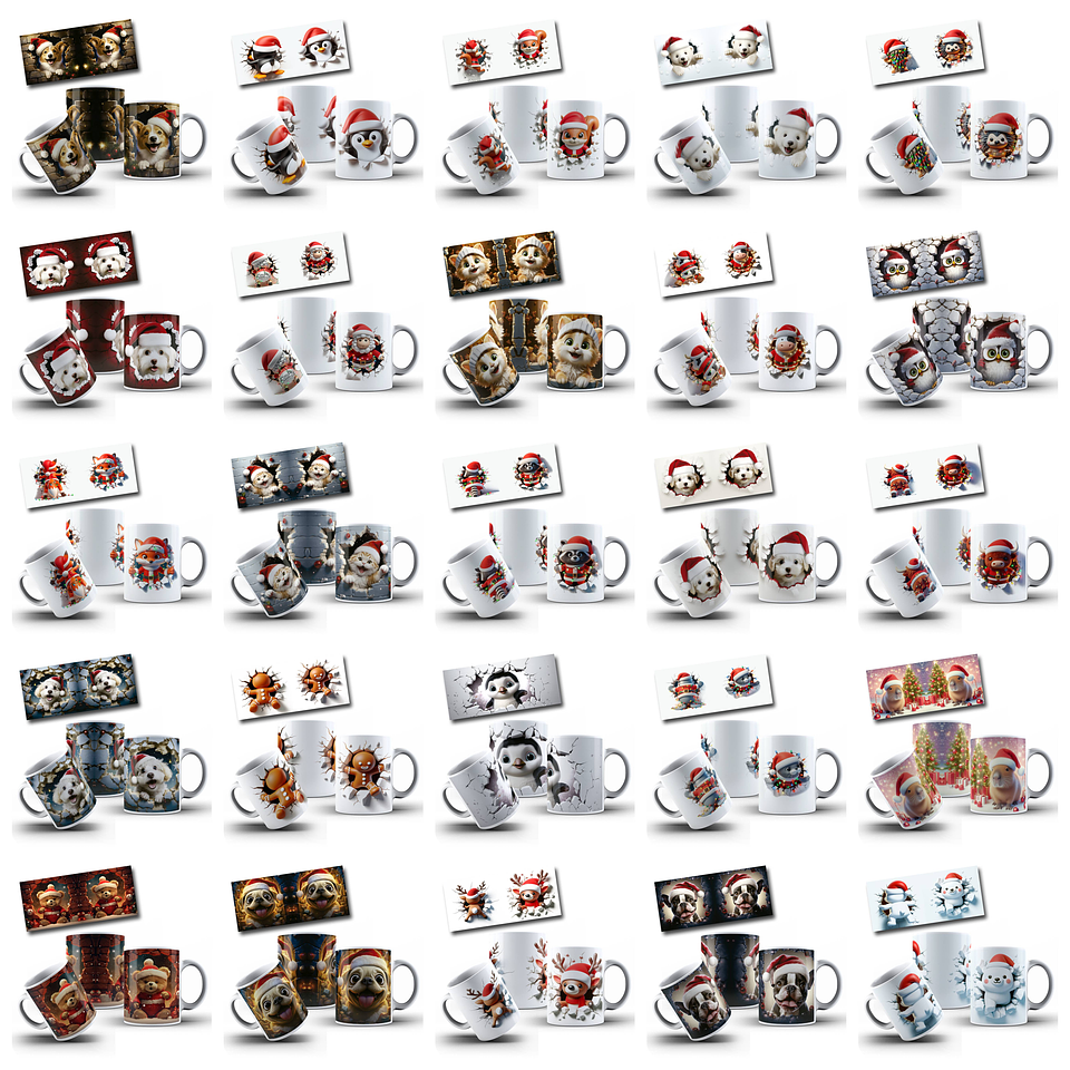 198 Artes para Caneca Natal 3d Arquivo em Jpg 6