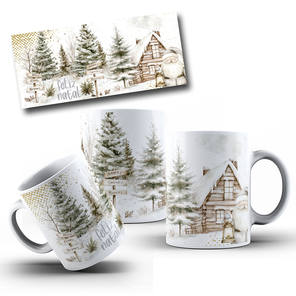 7 Artes para Caneca Natal Clássico Arquivo Editável 1