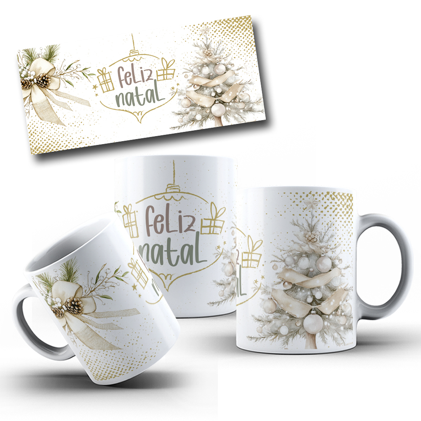 7 Artes para Caneca Natal Clássico Arquivo Editável 2