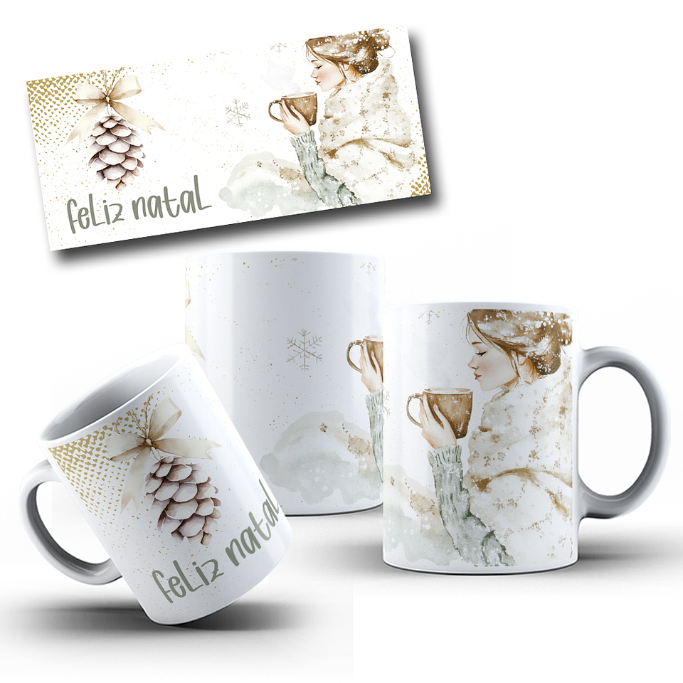 7 Artes para Caneca Natal Clássico Arquivo Editável 5