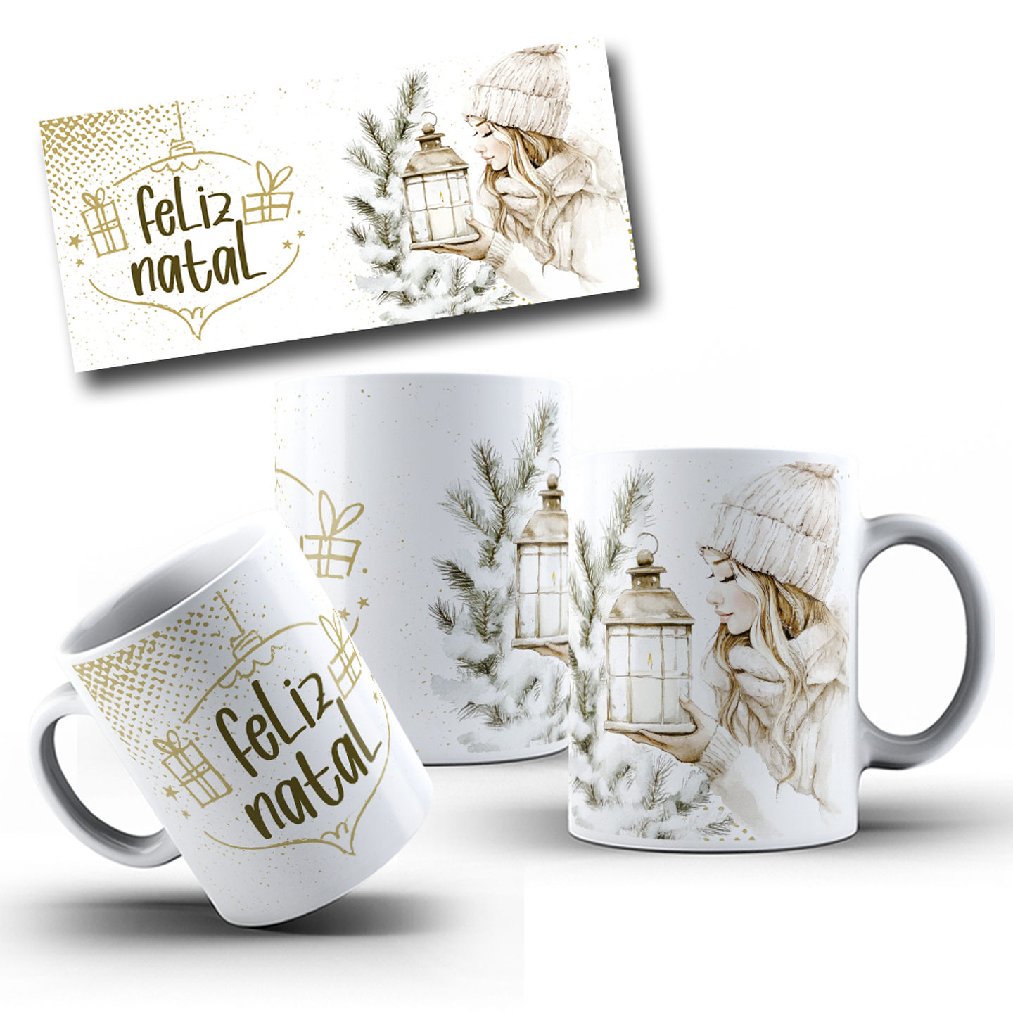 7 Artes para Caneca Natal Clássico Arquivo Editável 6