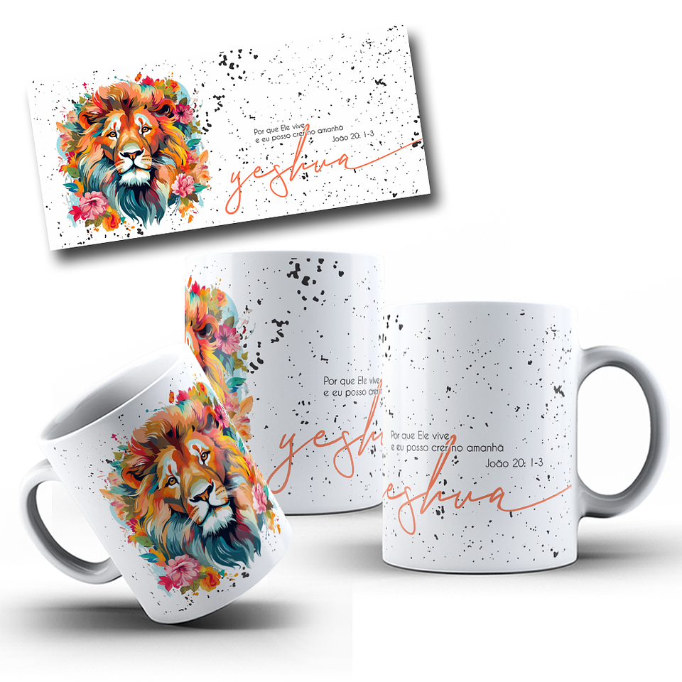 5 Artes para Caneca Leão de Judá Yeshua Arquivo Editável 4