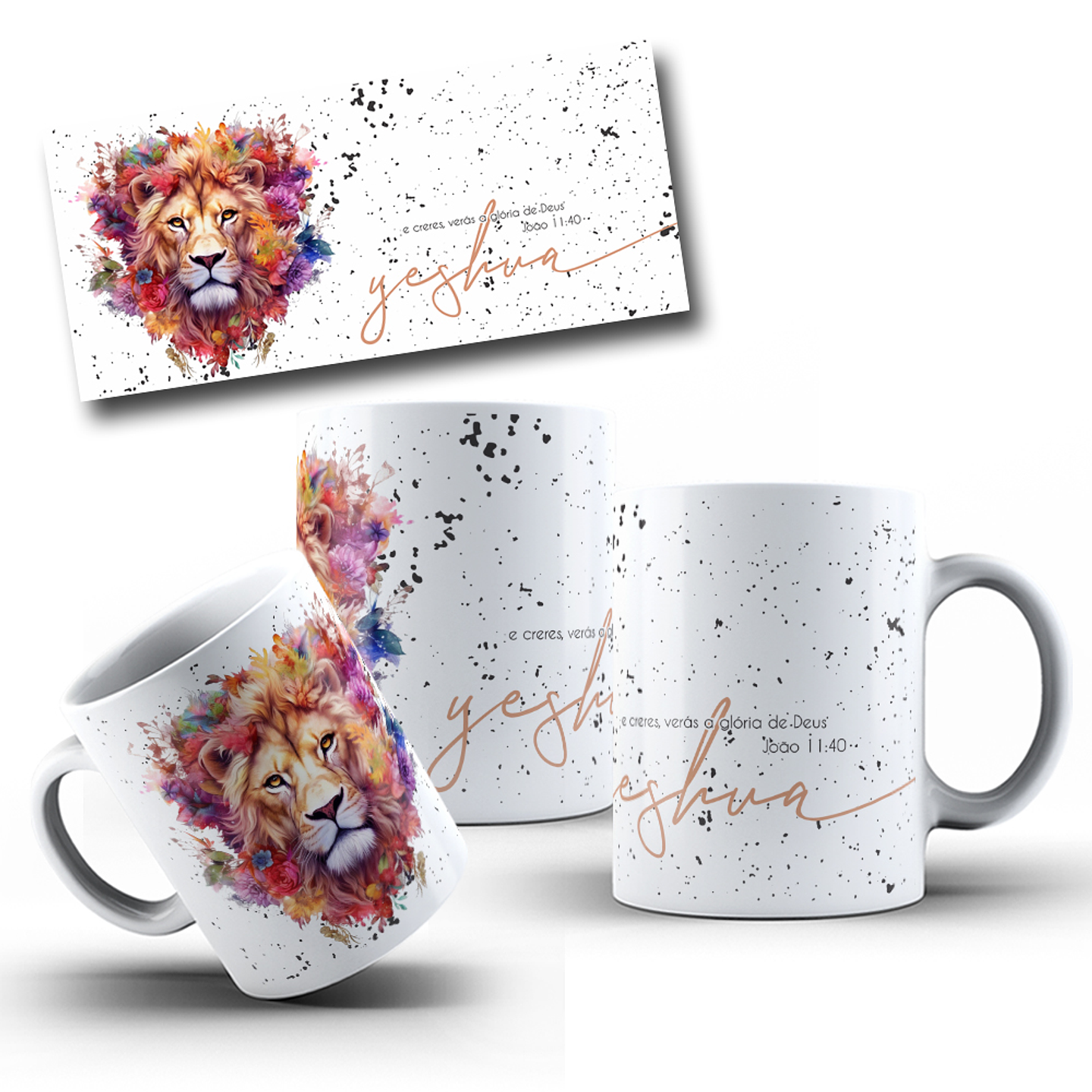 5 Artes para Caneca Leão de Judá Yeshua Arquivo Editável 5