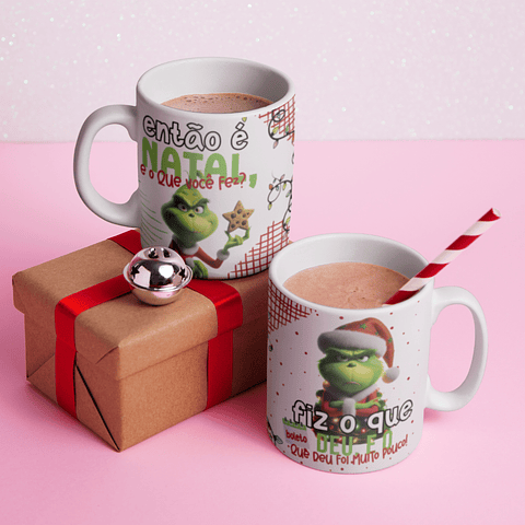 8 Artes para Caneca Grinch Natal Arquivo Editável 