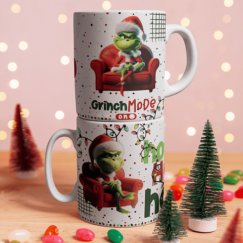 8 Artes para Caneca Grinch Natal Arquivo Editável 