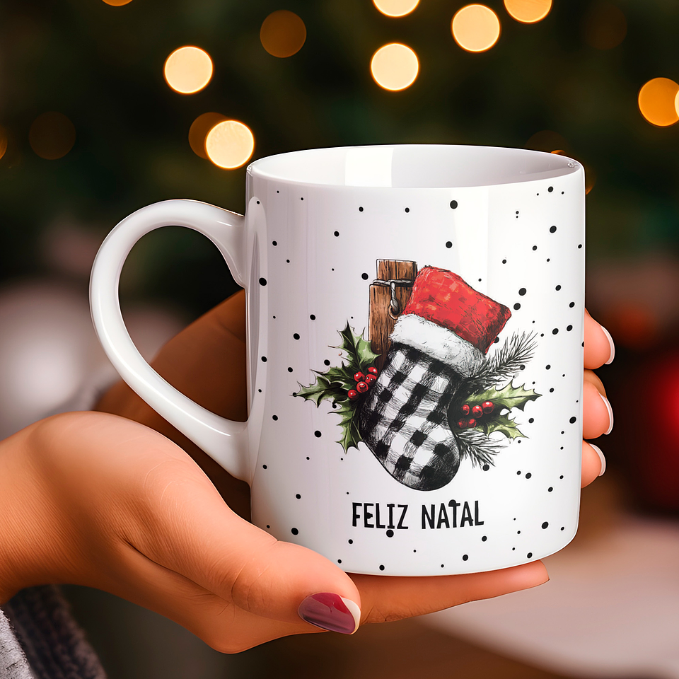 8 Artes para Caneca Natal Vintage Arquivo Editável  6
