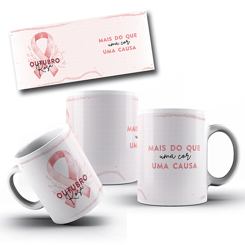 8 Artes para Caneca Outubro Rosa Arquivo em Jpg