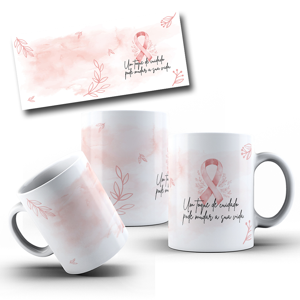 8 Artes para Caneca Outubro Rosa Arquivo em Jpg 3