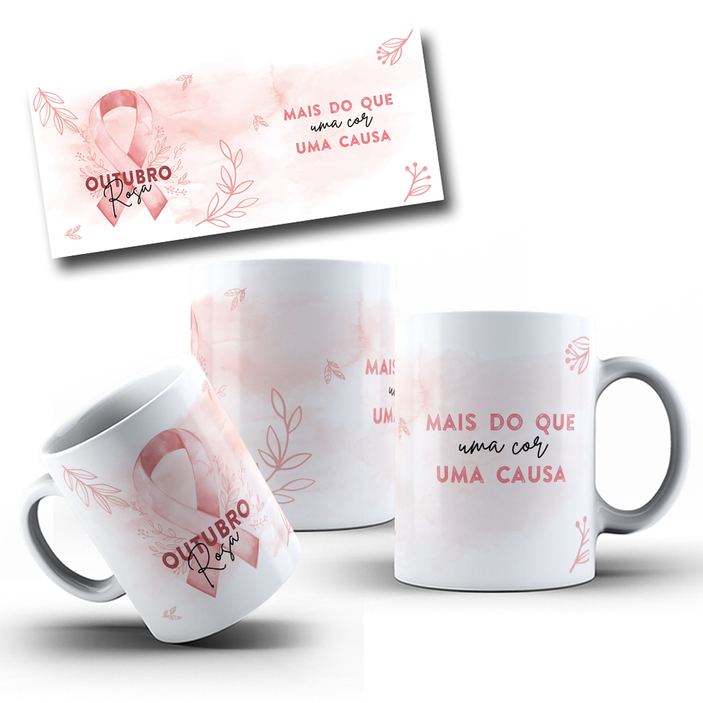 8 Artes para Caneca Outubro Rosa Arquivo em Jpg 4