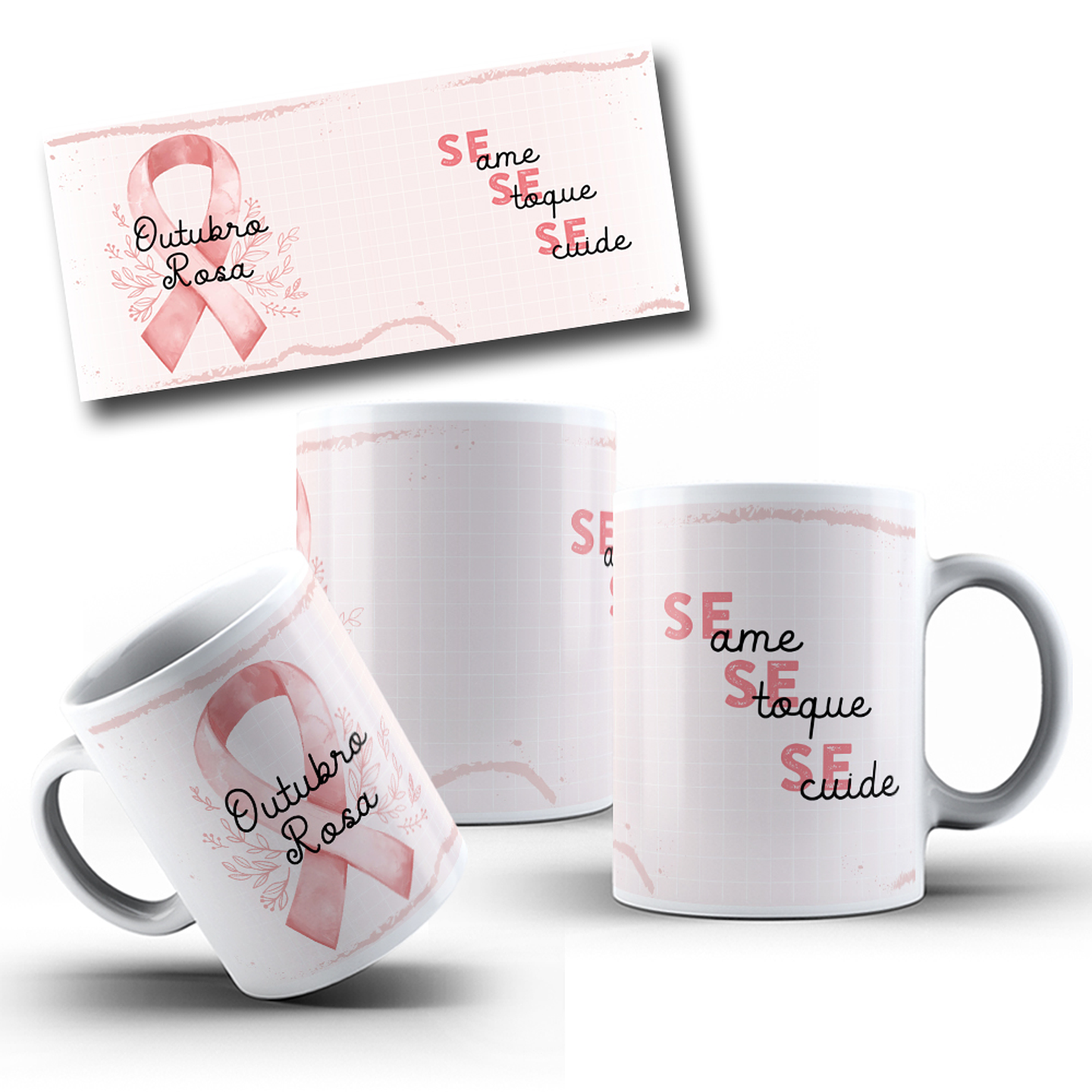 8 Artes para Caneca Outubro Rosa Arquivo em Jpg 5