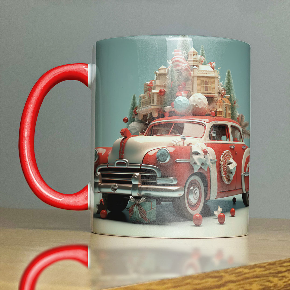 9 Artes para Caneca Carros Natal Arquivo em Jpg 3