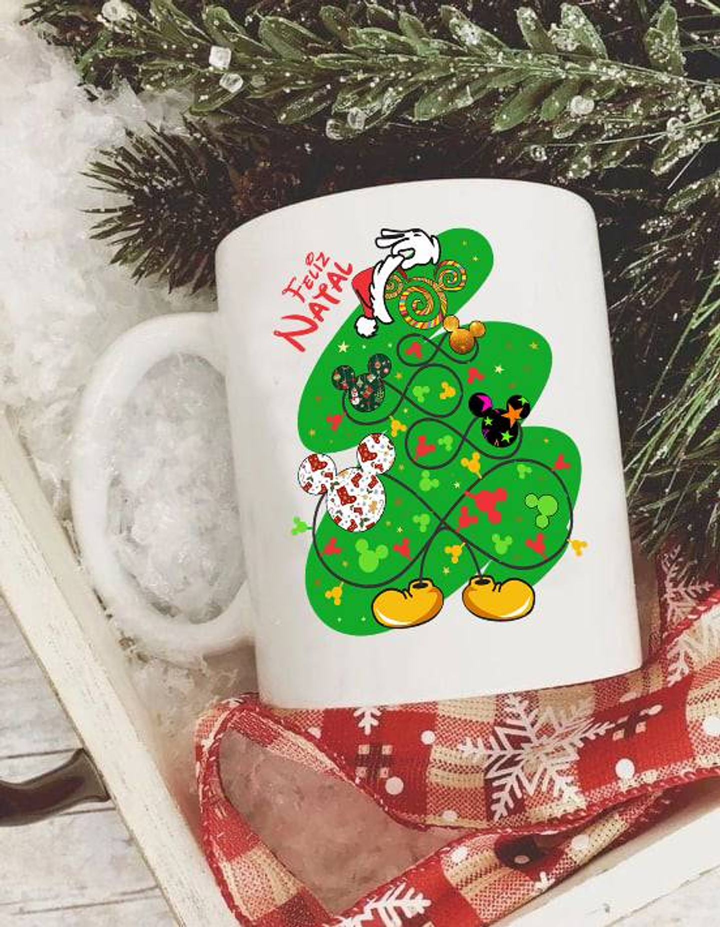10 Artes para Caneca e Camisa Natal Mickey e Minnie Arquivo Editável  7