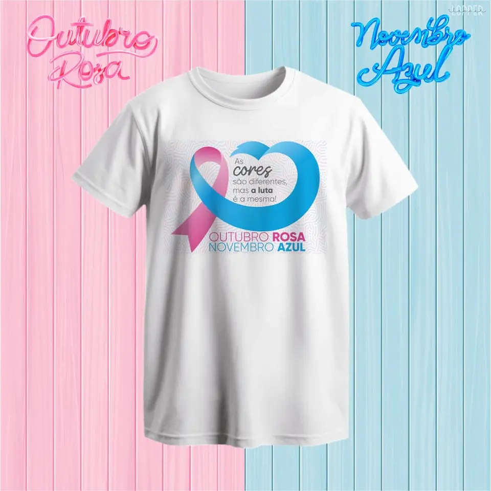 10 Artes para Camisa Outubro Rosa e Novembro Azul Arquivo Editável 2