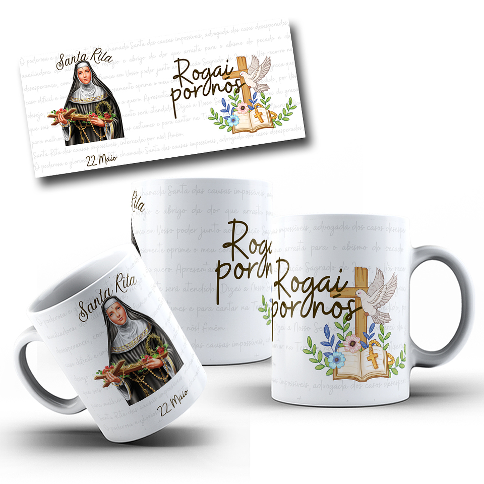10 Artes para Caneca Santinhos Arquivo em Jpg 1