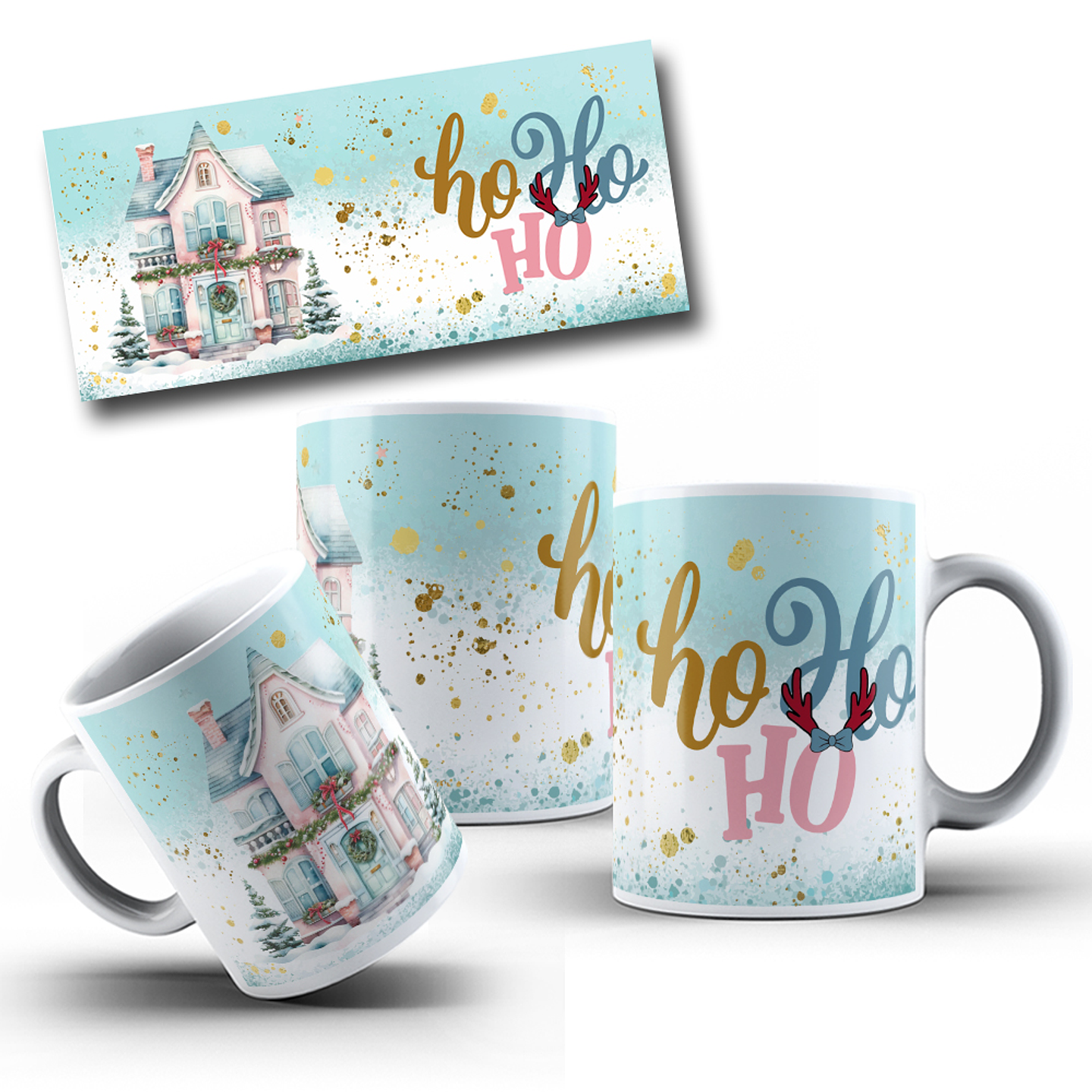 10 Artes para Caneca Natal Papai Noel Arquivo em Jpg 9