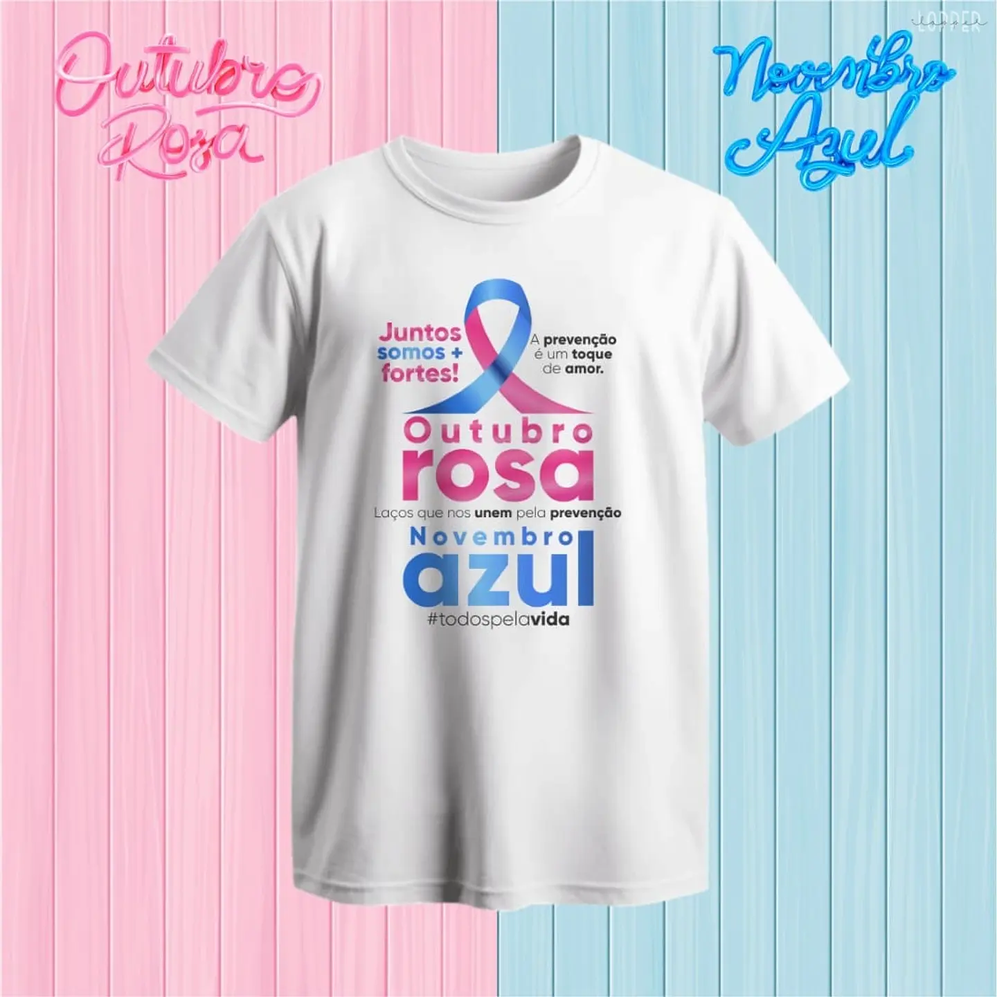 10 Artes para Camisa Outubro Rosa e Novembro Azul Arquivo Editável 8