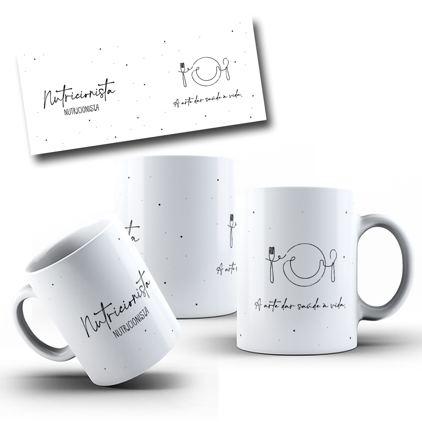 12 Artes para Caneca Profissões em Linhas Arquivo Png  1