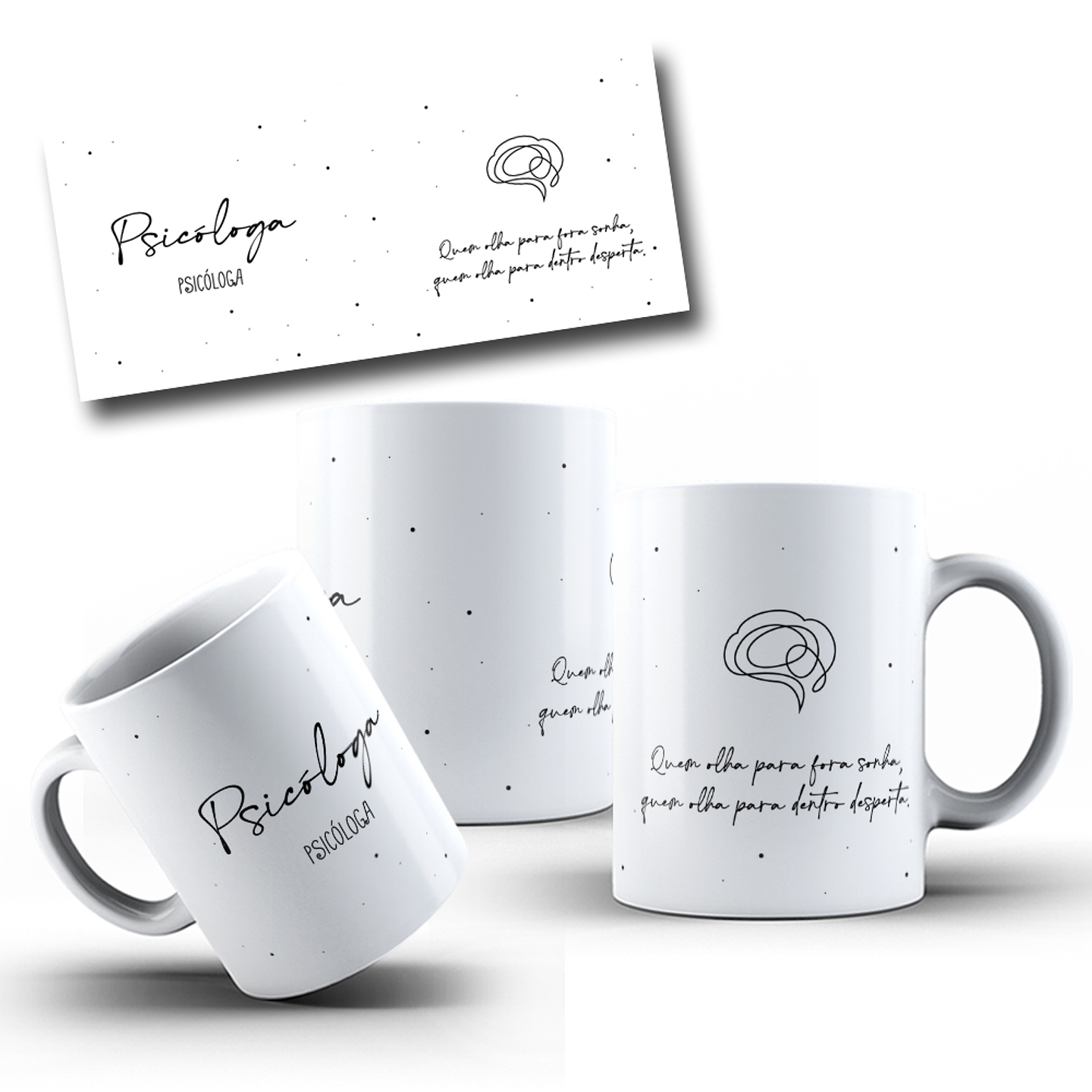 12 Artes para Caneca Profissões em Linhas Arquivo Png  5