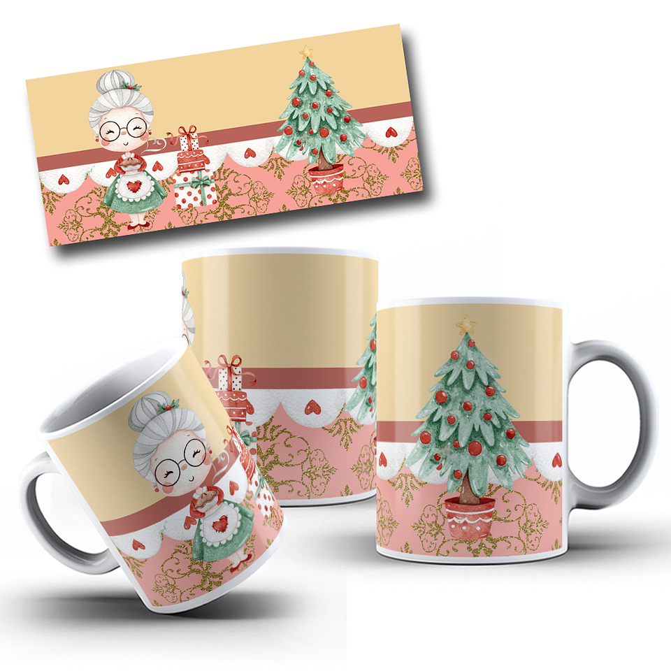 10 Artes para Caneca Natal Aquarela Arquivo Editável 3