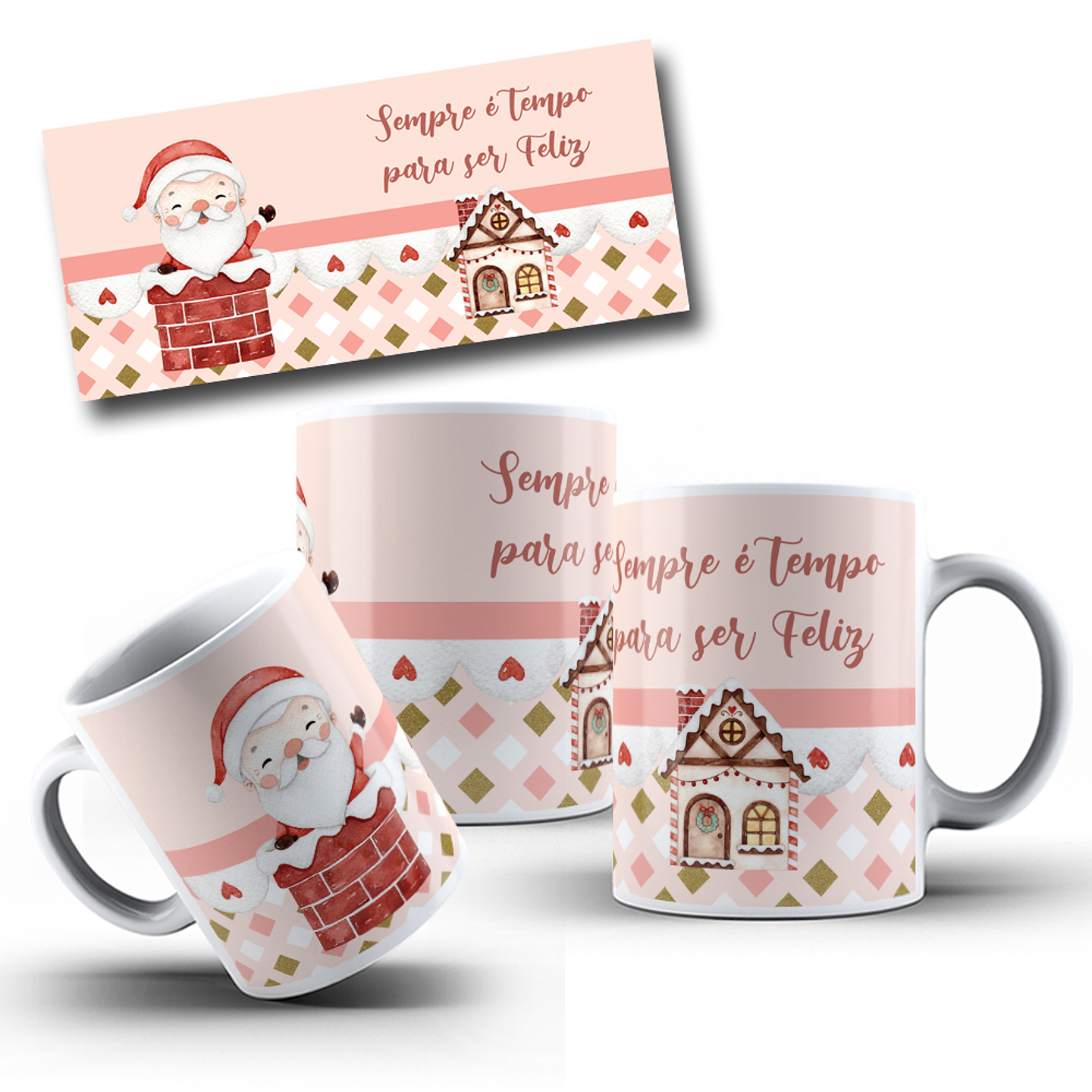 10 Artes para Caneca Natal Aquarela Arquivo Editável 7