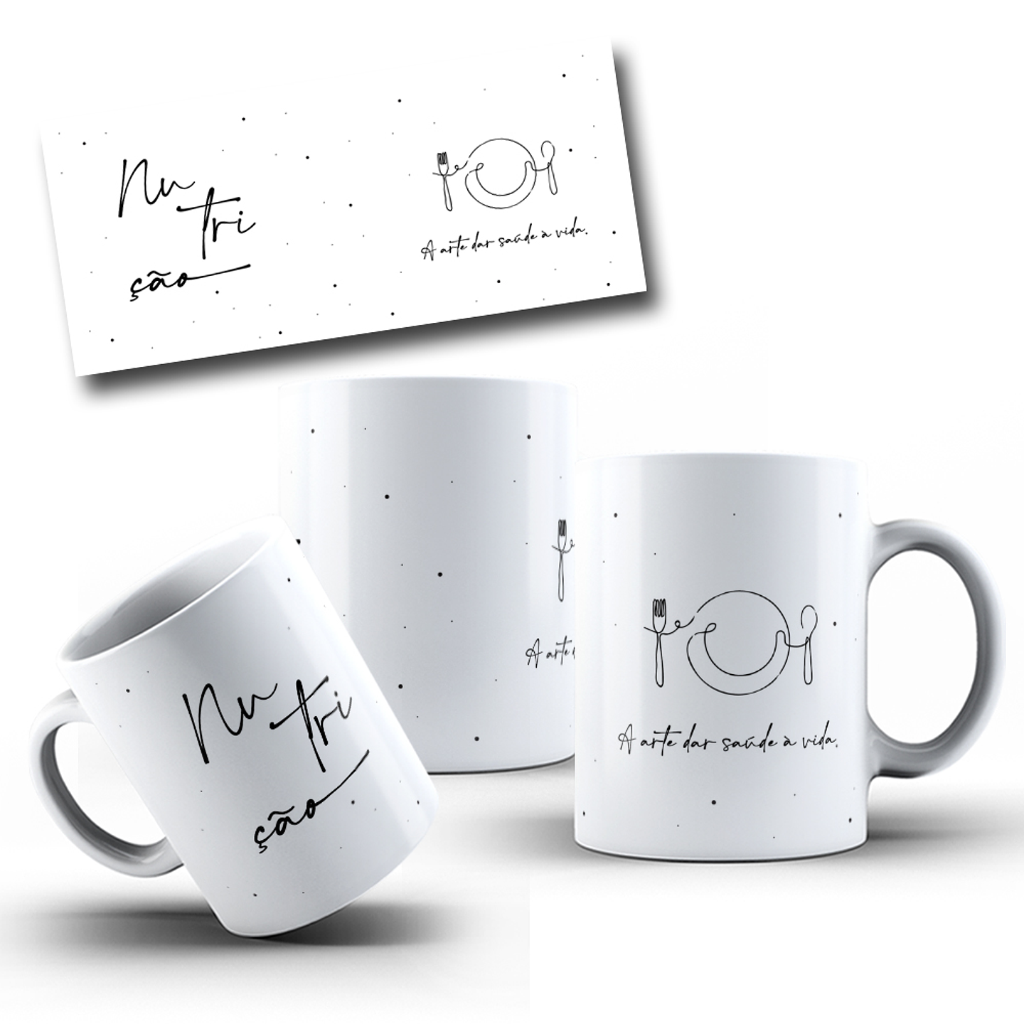 12 Artes para Caneca Profissões em Linhas Arquivo Png  12