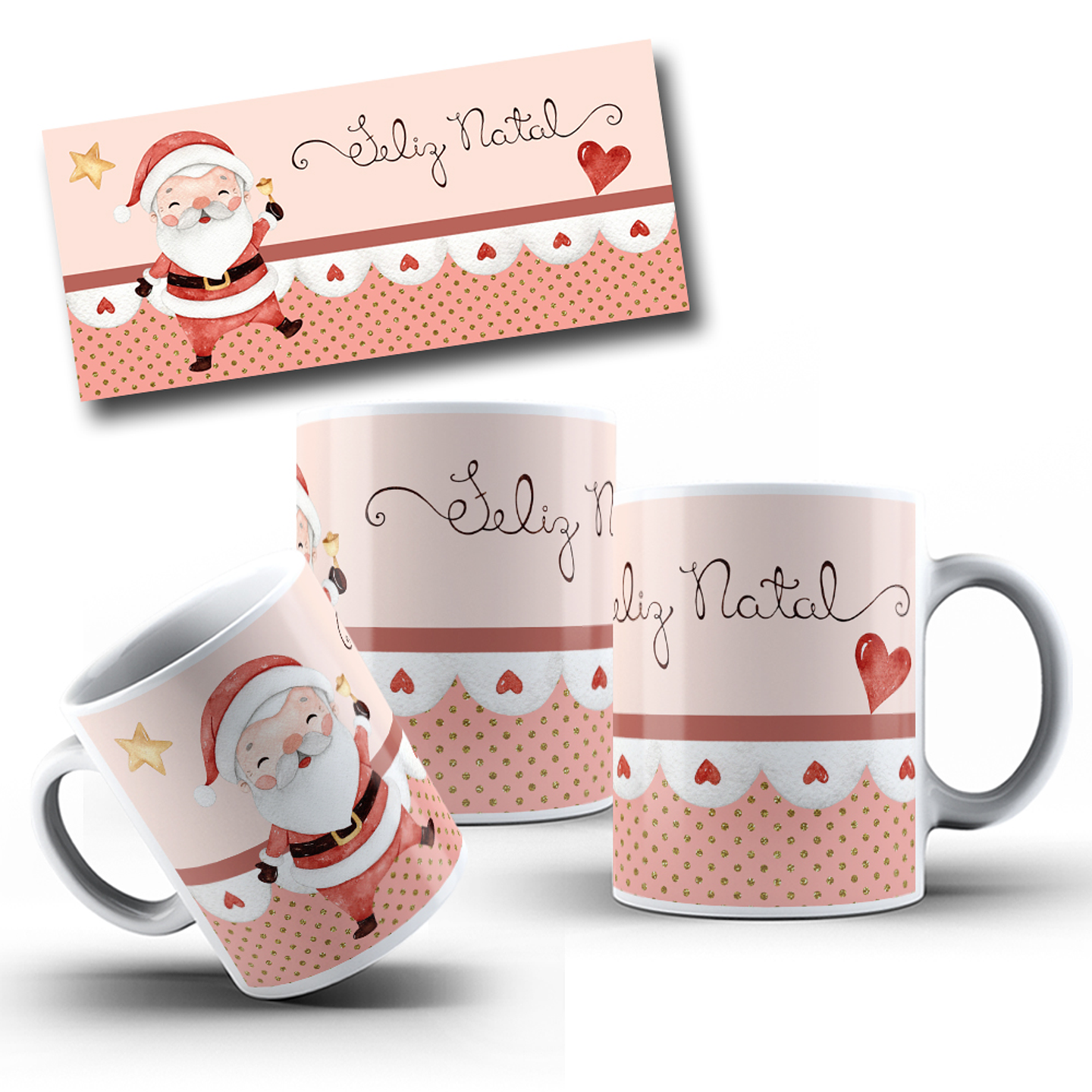 10 Artes para Caneca Natal Aquarela Arquivo Editável 9